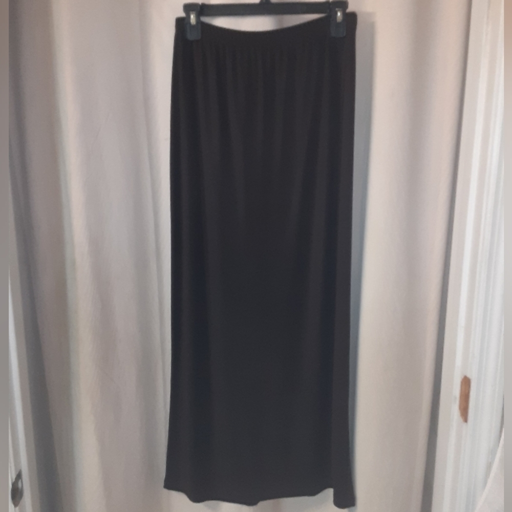 AGB Women's Dark Brown Elastic Waist Stretch Pull On A line Skirt Medium
